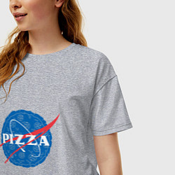 Футболка оверсайз женская NASA Pizza, цвет: меланж — фото 2