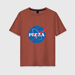 Женская футболка оверсайз NASA Pizza