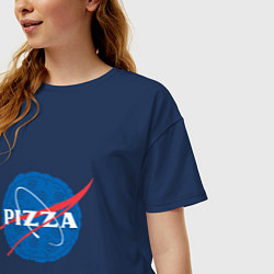 Футболка оверсайз женская NASA Pizza, цвет: тёмно-синий — фото 2