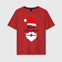 Женская футболка оверсайз Santa Merry Christmas