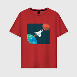Женская футболка оверсайз Маск SpaceX миссия на марс