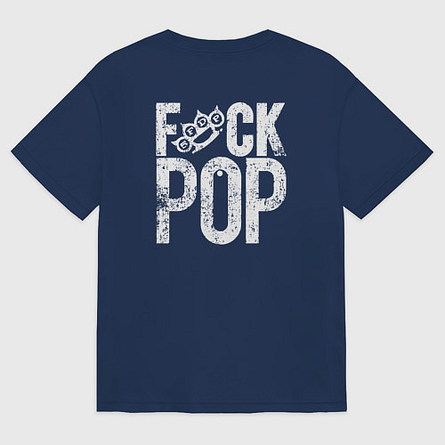 Женская футболка оверсайз Five Finger Death Punch 5FDP / Тёмно-синий – фото 2