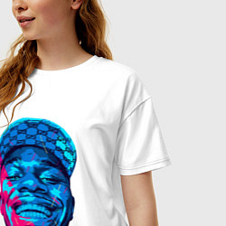 Футболка оверсайз женская DaBaby Rainbow, цвет: белый — фото 2