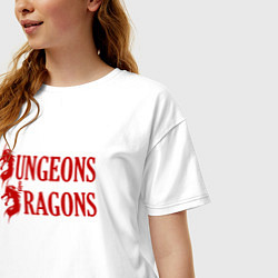 Футболка оверсайз женская Dungeons and Dragons Драконы, цвет: белый — фото 2