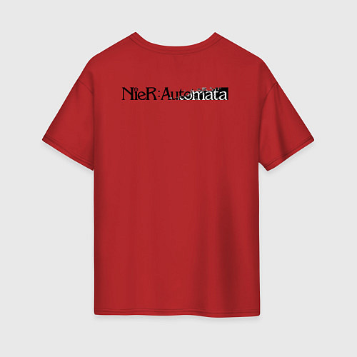 Женская футболка оверсайз Nier Automata Ниер спина Z / Красный – фото 2