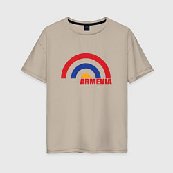 Футболка оверсайз женская Армения Armenia, цвет: миндальный