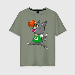 Футболка оверсайз женская Jordan Cat, цвет: авокадо