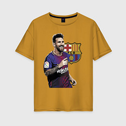 Женская футболка оверсайз Lionel Messi Barcelona Argentina