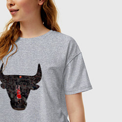 Футболка оверсайз женская Bulls - Jordan, цвет: меланж — фото 2
