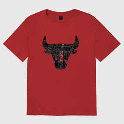 Футболка оверсайз женская Bulls - Jordan, цвет: красный
