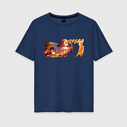 Женская футболка оверсайз Клинок, рассекающий демонов