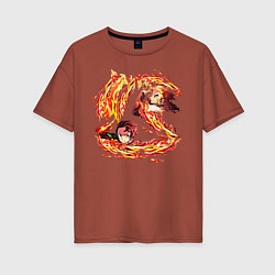 Женская футболка оверсайз Клинок, рассекающий демонов
