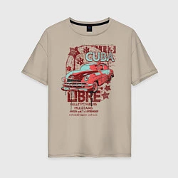 Футболка оверсайз женская Cuba Libre, цвет: миндальный