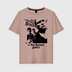 Футболка оверсайз женская Карты, деньги, два ствола, цвет: пыльно-розовый