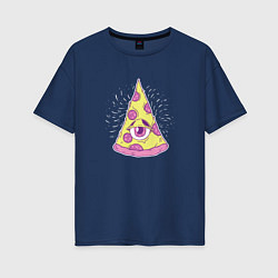 Женская футболка оверсайз Пицца Иллюминат Третий глаз