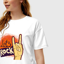 Футболка оверсайз женская Lets rock, цвет: белый — фото 2