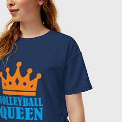 Футболка оверсайз женская Королева Волейбола, цвет: тёмно-синий — фото 2