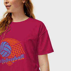 Футболка оверсайз женская Мой Волейбол, цвет: маджента — фото 2