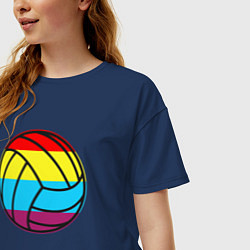 Футболка оверсайз женская Color Ball, цвет: тёмно-синий — фото 2