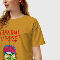 Футболка оверсайз женская Cannibal Corpse Труп Каннибала Z, цвет: горчичный — фото 2