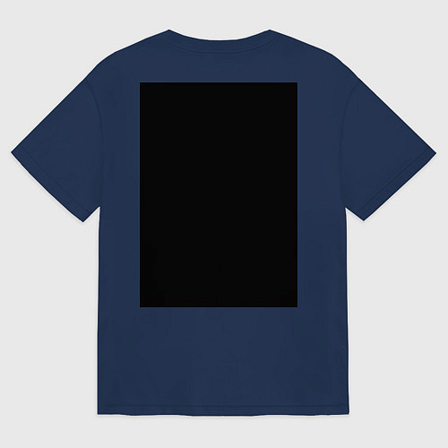 Женская футболка оверсайз Кошка-инопланетянка / Тёмно-синий – фото 2