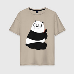 Женская футболка оверсайз Возмущенная панда