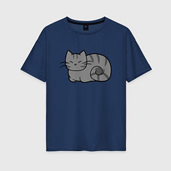 Женская футболка оверсайз Sleepy Cat