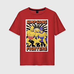 Женская футболка оверсайз Simpsons fighters