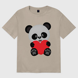 Футболка оверсайз женская Love Панда, цвет: миндальный