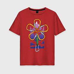 Женская футболка оверсайз Flower carabiners