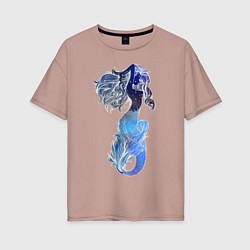 Футболка оверсайз женская Русалка, цвет: пыльно-розовый