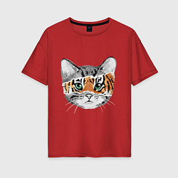 Женская футболка оверсайз Тигровый гот