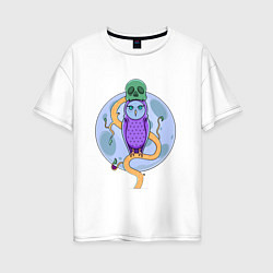 Женская футболка оверсайз Colorful Owl