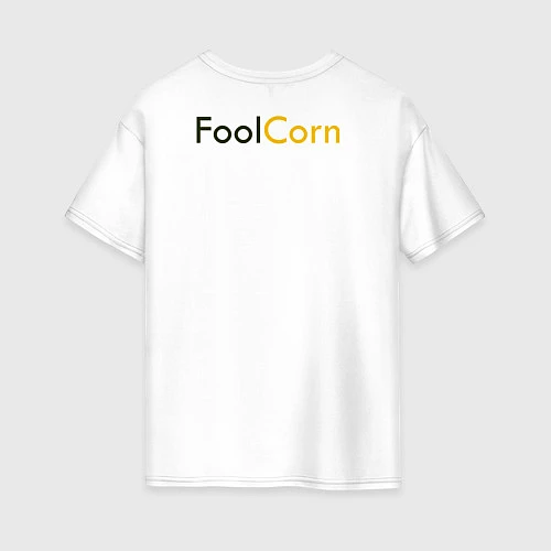 Женская футболка оверсайз Подмигивающая кукуруза / Белый – фото 2