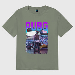 Женская футболка оверсайз PUBG NEON ПУБГ НЕОН Z