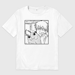 Женская футболка оверсайз Человек — бензопила