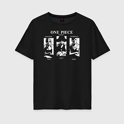 Женская футболка оверсайз Луффи Нами и Зоро One Piece