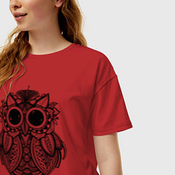 Футболка оверсайз женская Owl, цвет: красный — фото 2