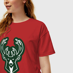 Футболка оверсайз женская Bucks, цвет: красный — фото 2