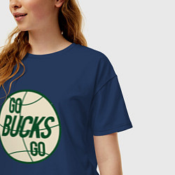 Футболка оверсайз женская Go Bucks Go, цвет: тёмно-синий — фото 2