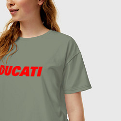 Футболка оверсайз женская DUCATI ЛОГОТИП НАДПИСЬ, цвет: авокадо — фото 2