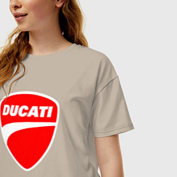 Футболка оверсайз женская DUCATI ДУКАТИ ЭМБЛЕМА, цвет: миндальный — фото 2