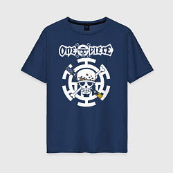 Женская футболка оверсайз Эмблема Трафальгар Ло One Piece