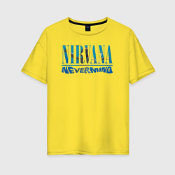 Женская футболка оверсайз Nirvana Нирвана Рок Rock