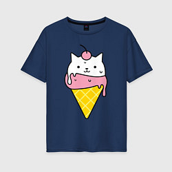 Женская футболка оверсайз Ice Cream Cat