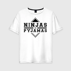 Футболка оверсайз женская Ninjas In Pyjamas, цвет: белый