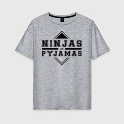 Футболка оверсайз женская Ninjas In Pyjamas, цвет: меланж