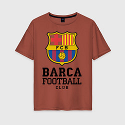 Футболка оверсайз женская Barcelona Football Club, цвет: кирпичный