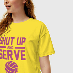 Футболка оверсайз женская Shut Up And Serve, цвет: желтый — фото 2