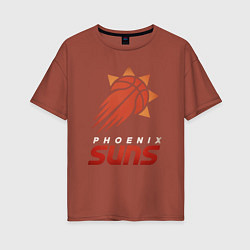 Футболка оверсайз женская Suns Basketball, цвет: кирпичный